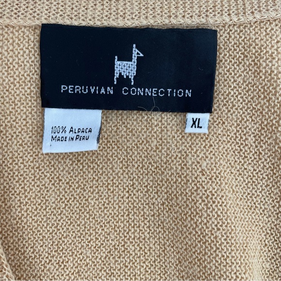 Peruvian connection Men’s XL Cardigan 100% Alpaca Buttons Front Yellow - Picture 3 of 8